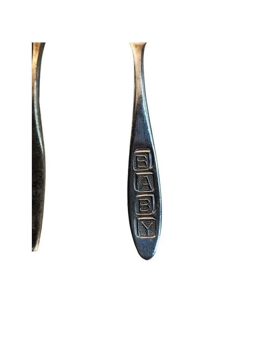 Vintage Baby Utensils Set 5 Teaspoons Forks Silver Stainless
